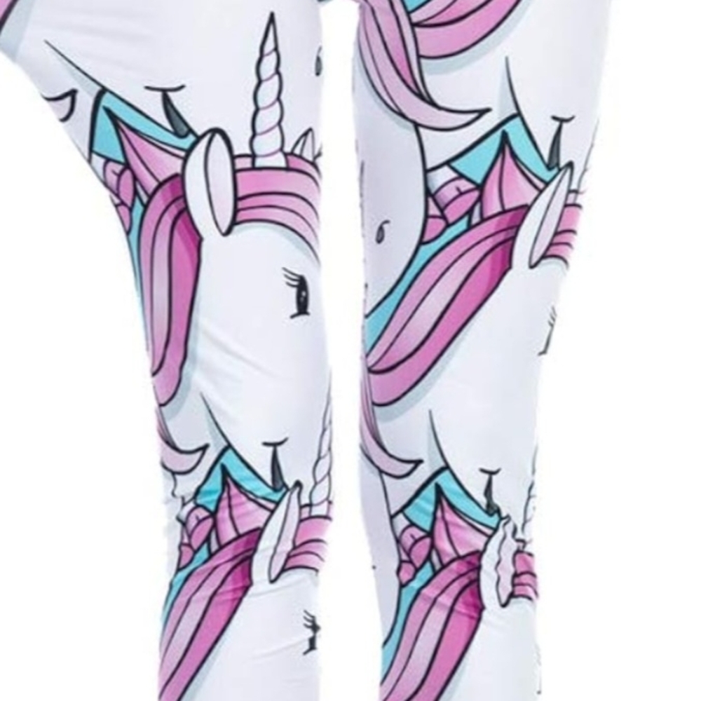 Unicorn Fantasy Women's Leggings - Pink and White